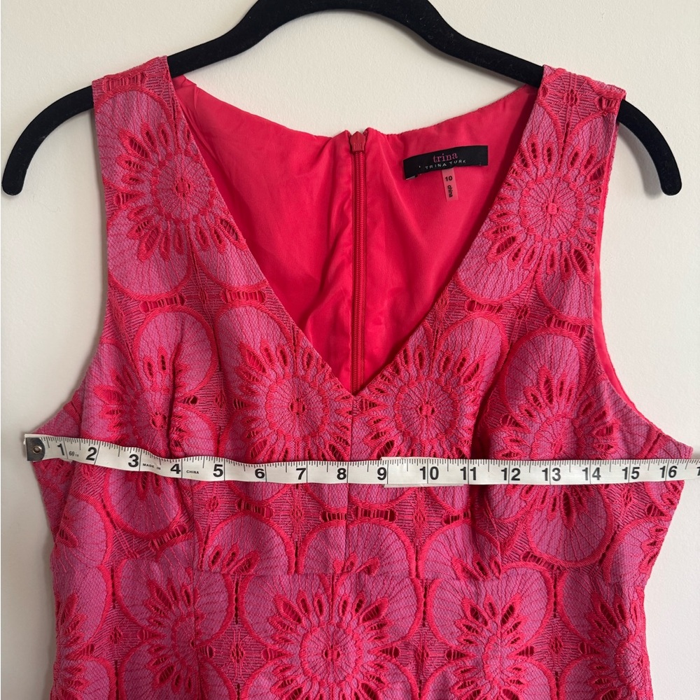 Trina Turk Hot Pink Floral Lace Mini Dress - Picture 6 of 8